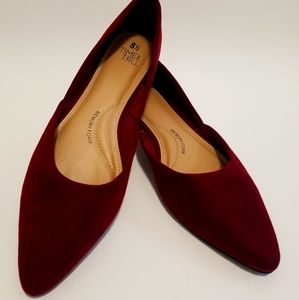 Suede Maroon Flats